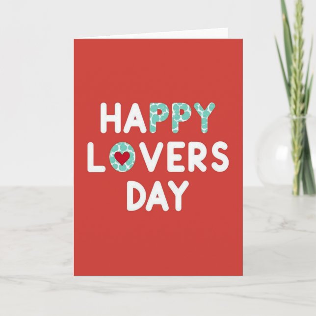 Happy Lovers Day Red Heart Card (Front)