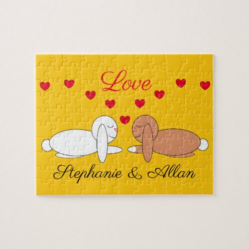 Happy Loving Rabbits Jigsaw Puzzle