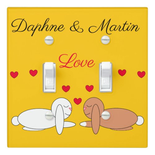 Happy Loving Rabbits  Light Switch Cover