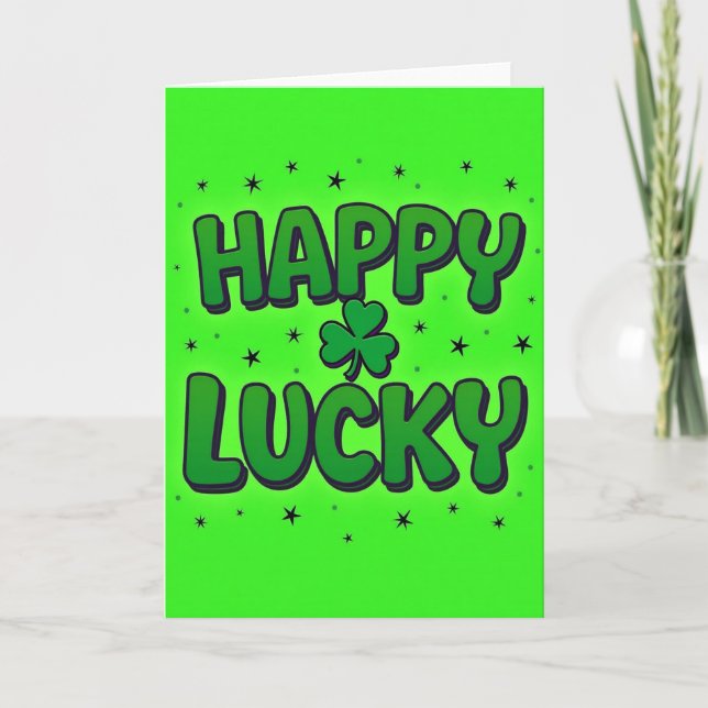 Happy Lucky Clover Card (Front)