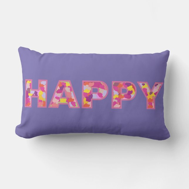 Happy  lumbar pillow (Front)