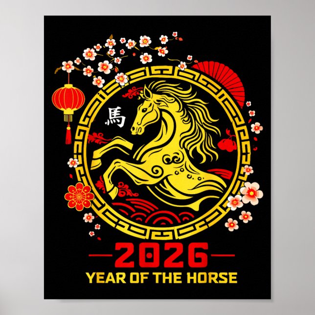 Happy Lunar Chinese New Year Of The Horse 2026 Zod Poster (Front)