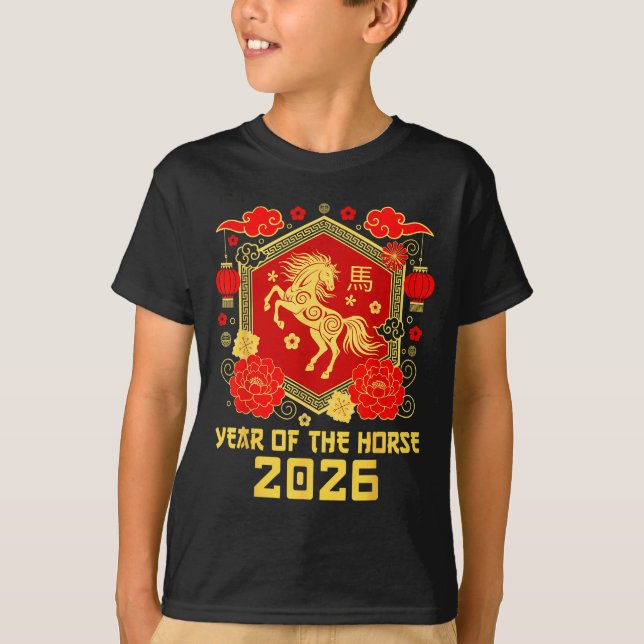 Happy Lunar Chinese New Year Of The Horse 2026 Zod T-Shirt (Front)