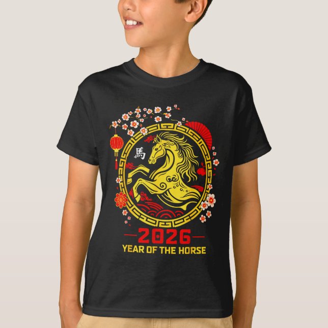 Happy Lunar Chinese New Year Of The Horse 2026 Zod T-Shirt (Front)