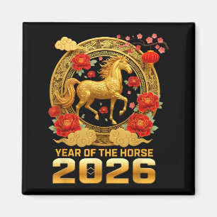 Happy Lunar New Year 2026 – Year Of The Horse Cele Magnet