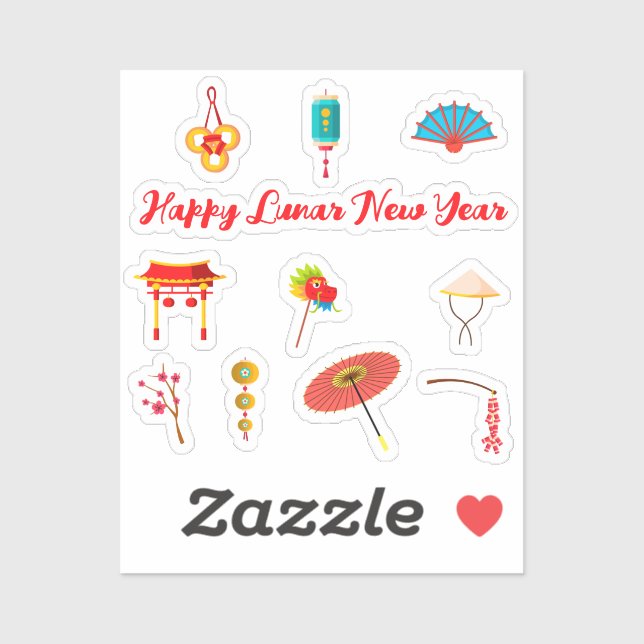 Happy Lunar New Year 2 Sticker (Sheet)