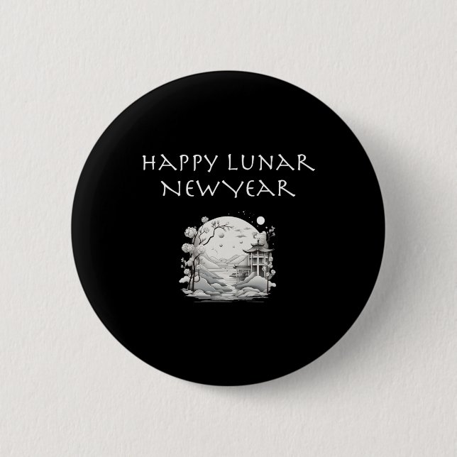 Happy Lunar New Year Charming Design Gift  Button (Front)
