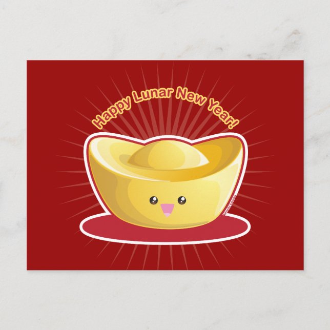Happy Lunar New Year! Holiday Postcard (Front)