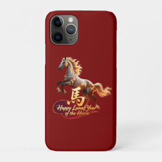 Happy Lunar New Year Majestic Golden Horse iPhone 11 Pro Case