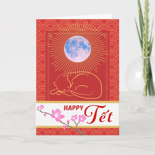 Happy Lunar New Year of the Cat Vietnamese Card (Front)