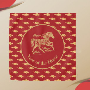 Happy Lunar New Year of the Horse Lucky Clouds Bandana
