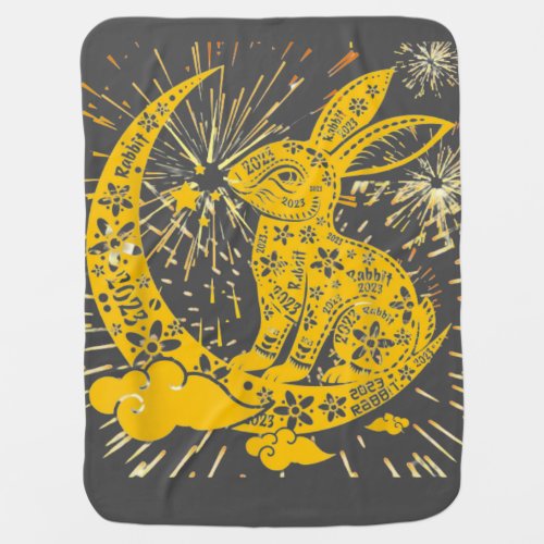 Happy Lunar New  Year Of The Rabbit baby Blanket