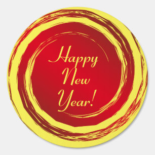 Happy Lunar New Year Red Yellow Sign