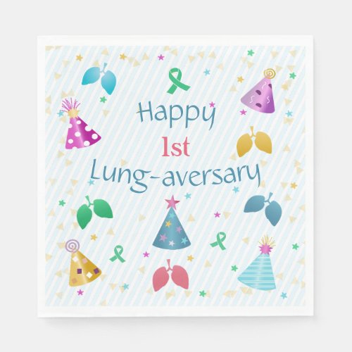 Happy Lung_aversary Party  Napkins