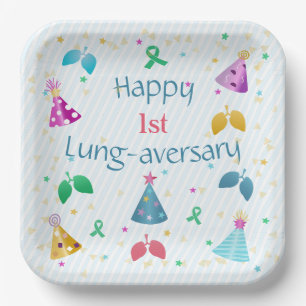 Happy Lung-aversary Party Paper Plates