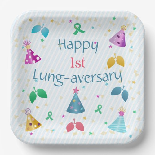 Happy Lung_aversary Party  Paper Plates