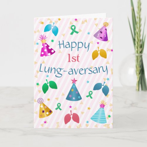 Happy Lung_aversary Pink Stripe Custom  Card