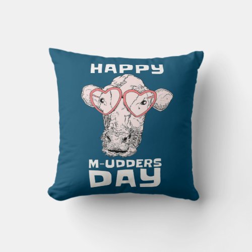Happy M udders Day Farm Mom Mothers Day  Throw Pillow