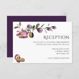 Happy Macaron   Elegant Violet Floral Modern Invitation