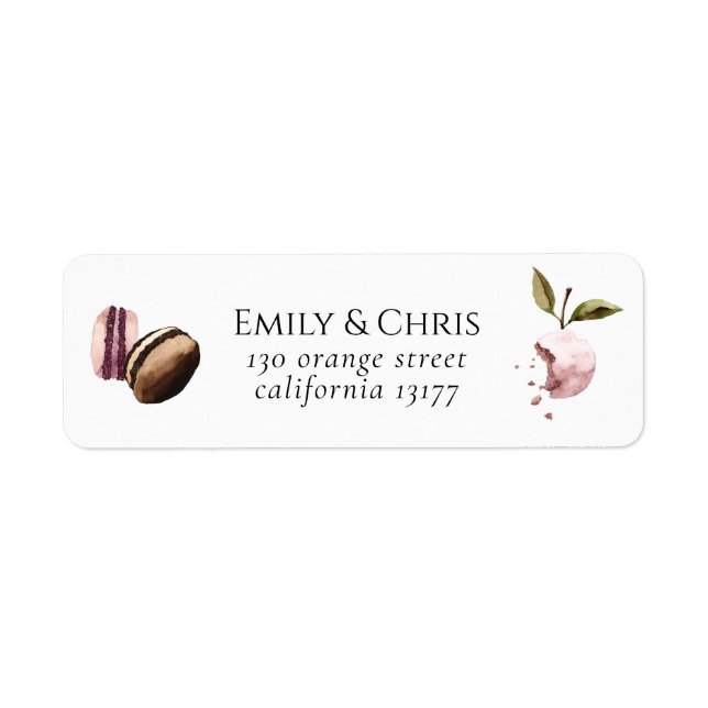 Happy Macaron | Elegant Violet Floral Modern Label (Front)