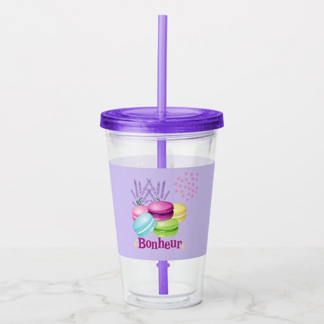 Happy Macarons Acrylic Tumbler (Front)