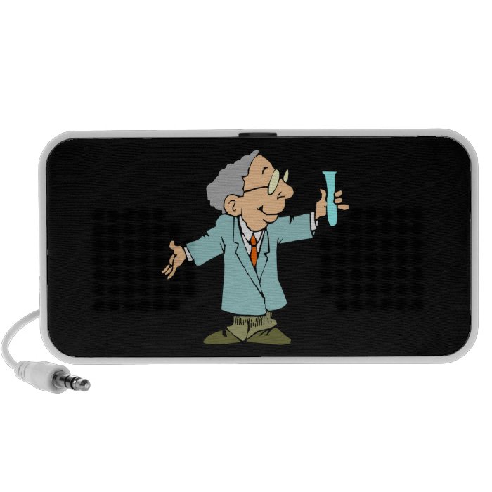 Happy Mad Scientist Cartoon Portable Speaker