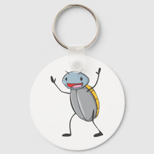 Happy Madagascar Hissing Cockroach Cartoon Keychain