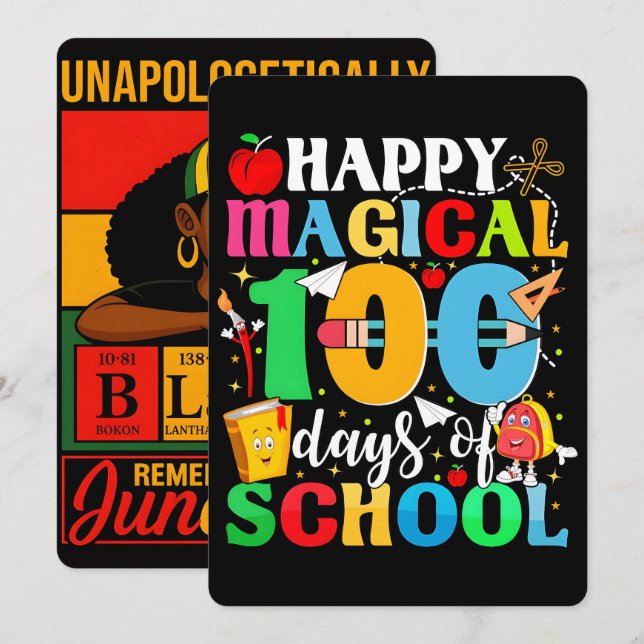 Happy magical 100 days school 2026 Poster  Holiday Card (Front/Back)
