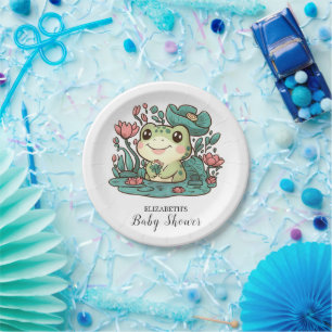 Happy Magical Frog Baby Shower Paper Plates