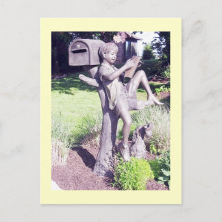 Happy Mail Boy Mailbox Postcard