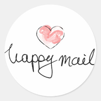 Happy Mail Business - Cute Heart Classic Round Sticker