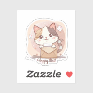 Happy Mail Cat Sticker