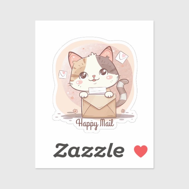 Happy Mail Cat Sticker (Sheet)