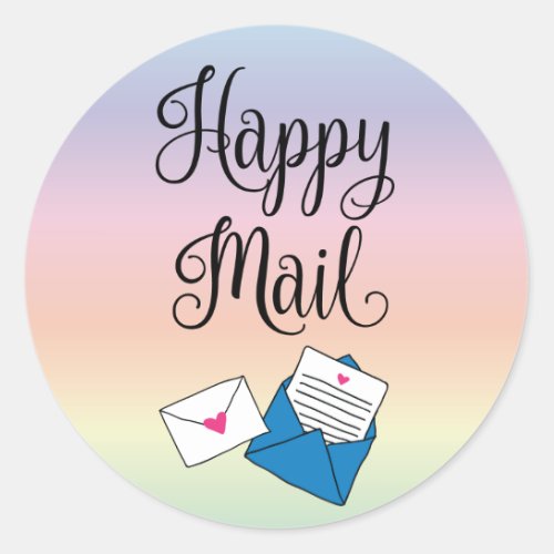 Happy mail classic round sticker