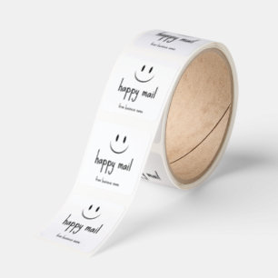 Happy Mail from Business Name Face Smile Square Sticker