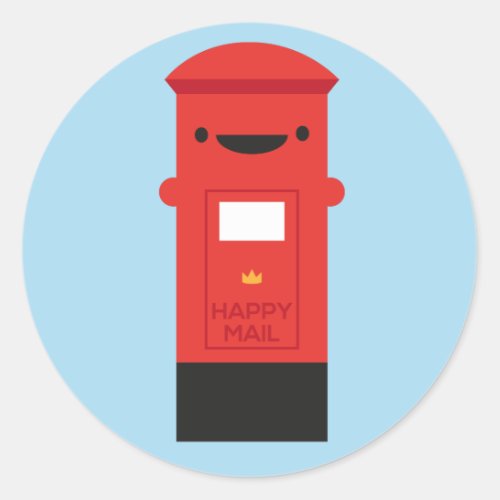 Happy Mail _ Kawaii Postbox Classic Round Sticker