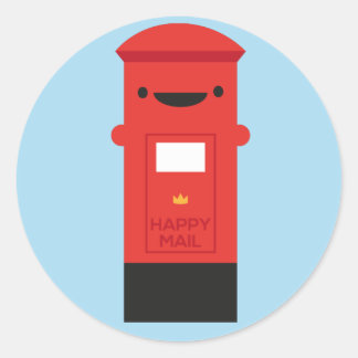 Happy Mail - Kawaii Postbox Classic Round Sticker