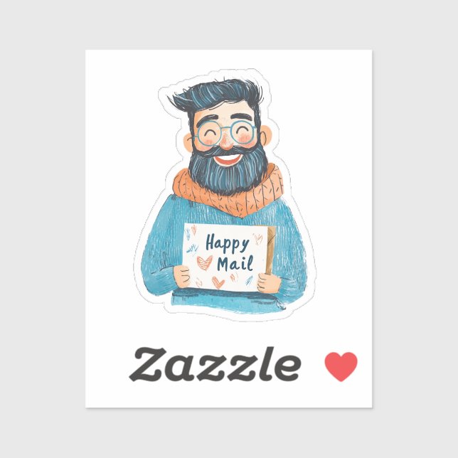 Happy Mail, Man Sticker  (Sheet)