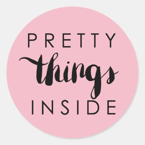 Happy Mail Pink Pretty Things Inside Classic Round Sticker