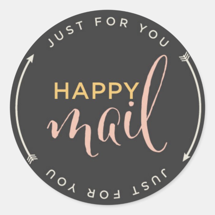 Happy Mail Sticker with Arrows | Zazzle