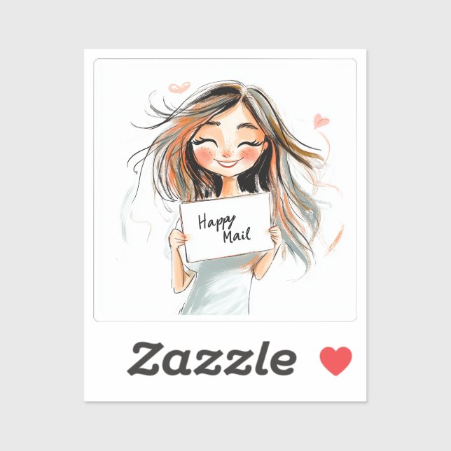 Happy Mail, Woman Sticker (Sheet)
