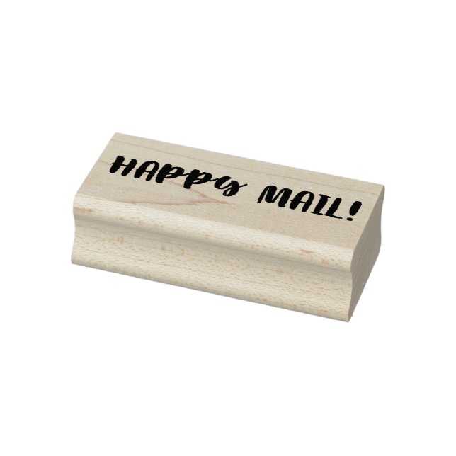 Happy Mail Wood and Rubber Stamp (Stamp)