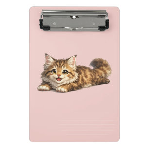 Happy Maine Coon Cat Cozy Positive Vibes Design Mini Clipboard