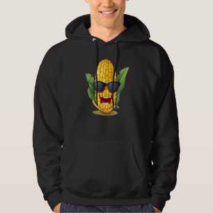 Happy Maize Face with Sunglasses for Vegetable and Hoodie