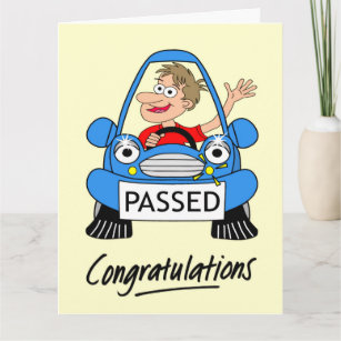 Happy Male Just Passed Driving Test Card