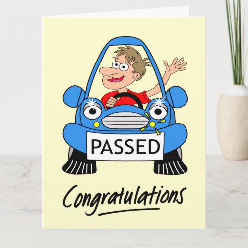 Happy Male Just Passed Driving Test Card