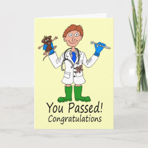 Happy Male Just Passed Medical Exam Card