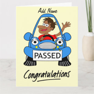 Happy Male Passed Driving Test Card