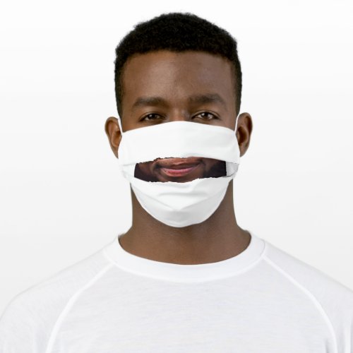 Happy Male Smiling Mouth _ Beautiful Teeth Black Adult Cloth Face Mask