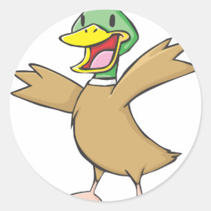 Happy Mallard Duck Smiling Classic Round Sticker